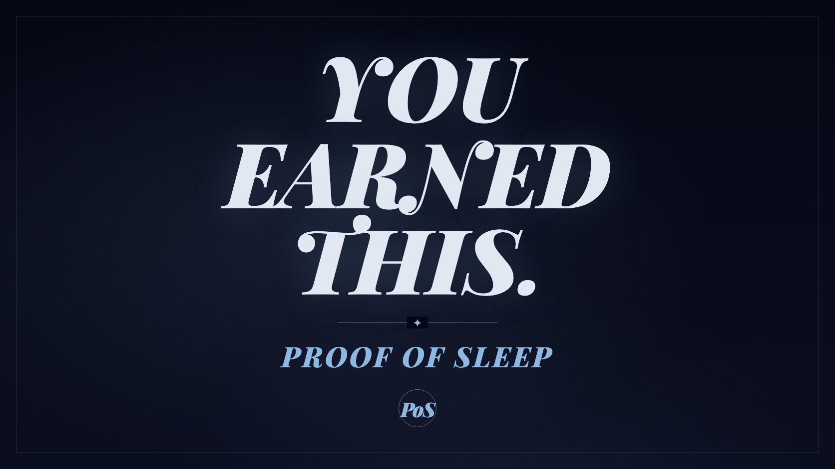 Proof of Sleep nighttime supplement jar — midnight and gold